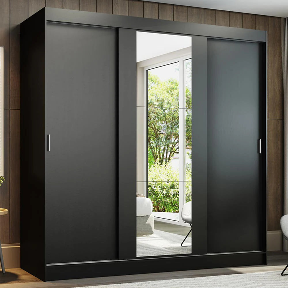 Ropero Placard Matrimonial Reno 180CM Pareja con 1 Espejo 3 Puertas Corredizas