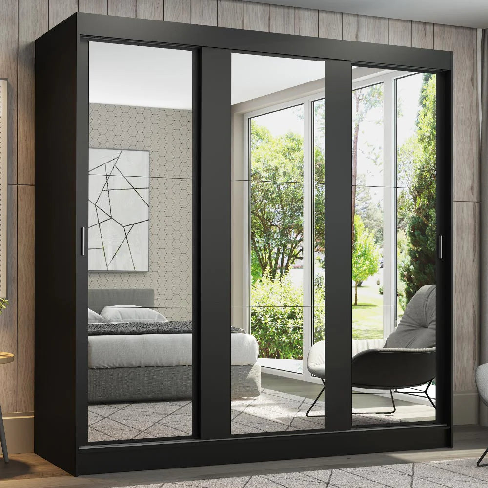 Ropero Placard Matrimonial Reno 180CM Pareja con 3 Espejos 3 Puertas Corredizas