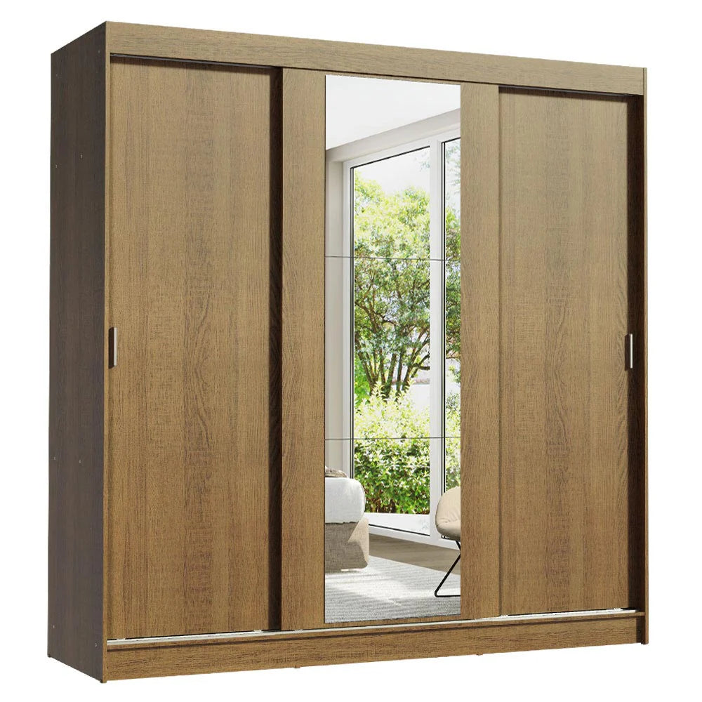 Ropero Placard Matrimonial Reno 180CM Pareja con 1 Espejo 3 Puertas Corredizas
