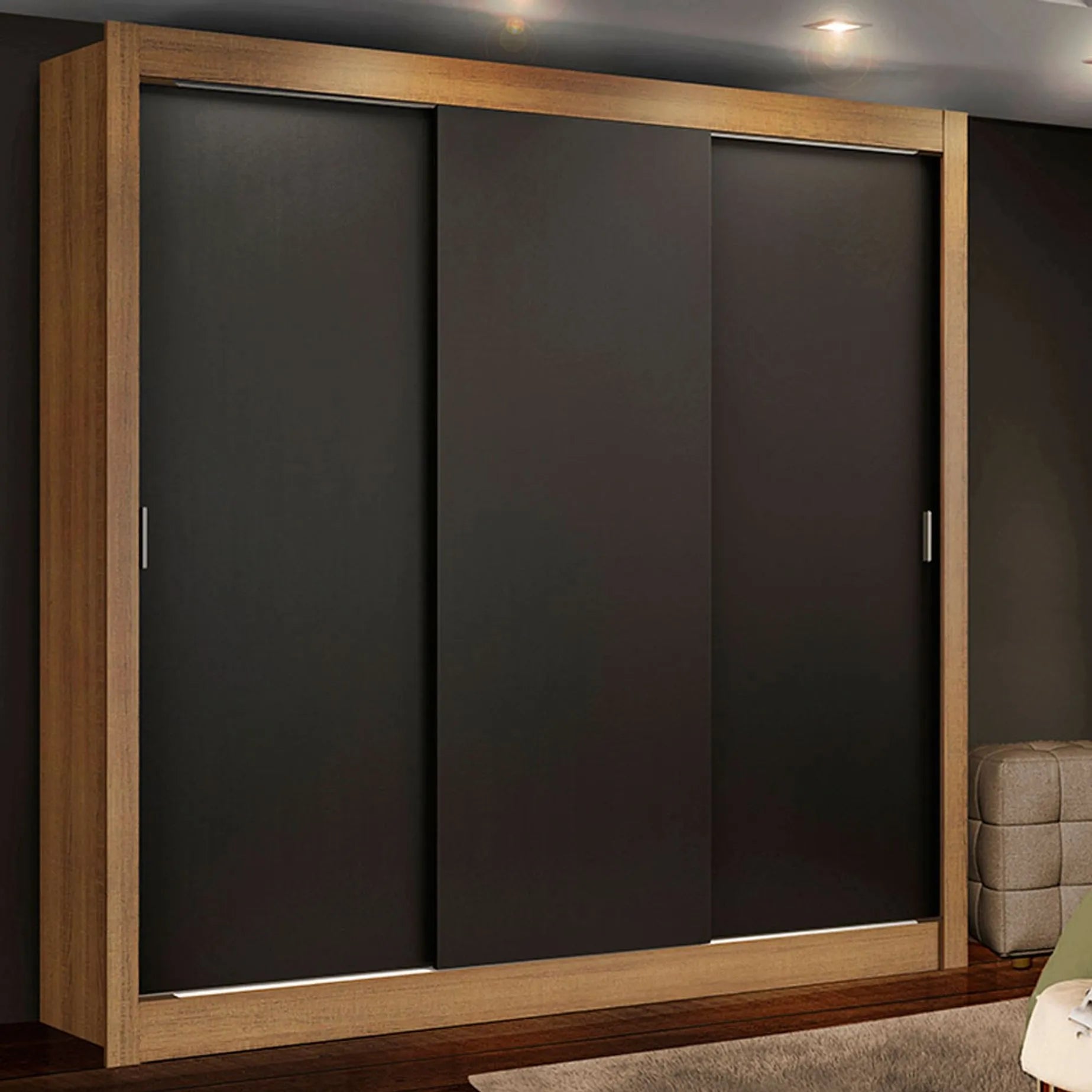 Ropero Placard Matrimonial Monaco 170CM Sin Espejo 3 Puertas Corredizas