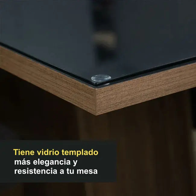 Juego de Comedor Mesa de Cristal con 4 Sillas Evelin - Balton