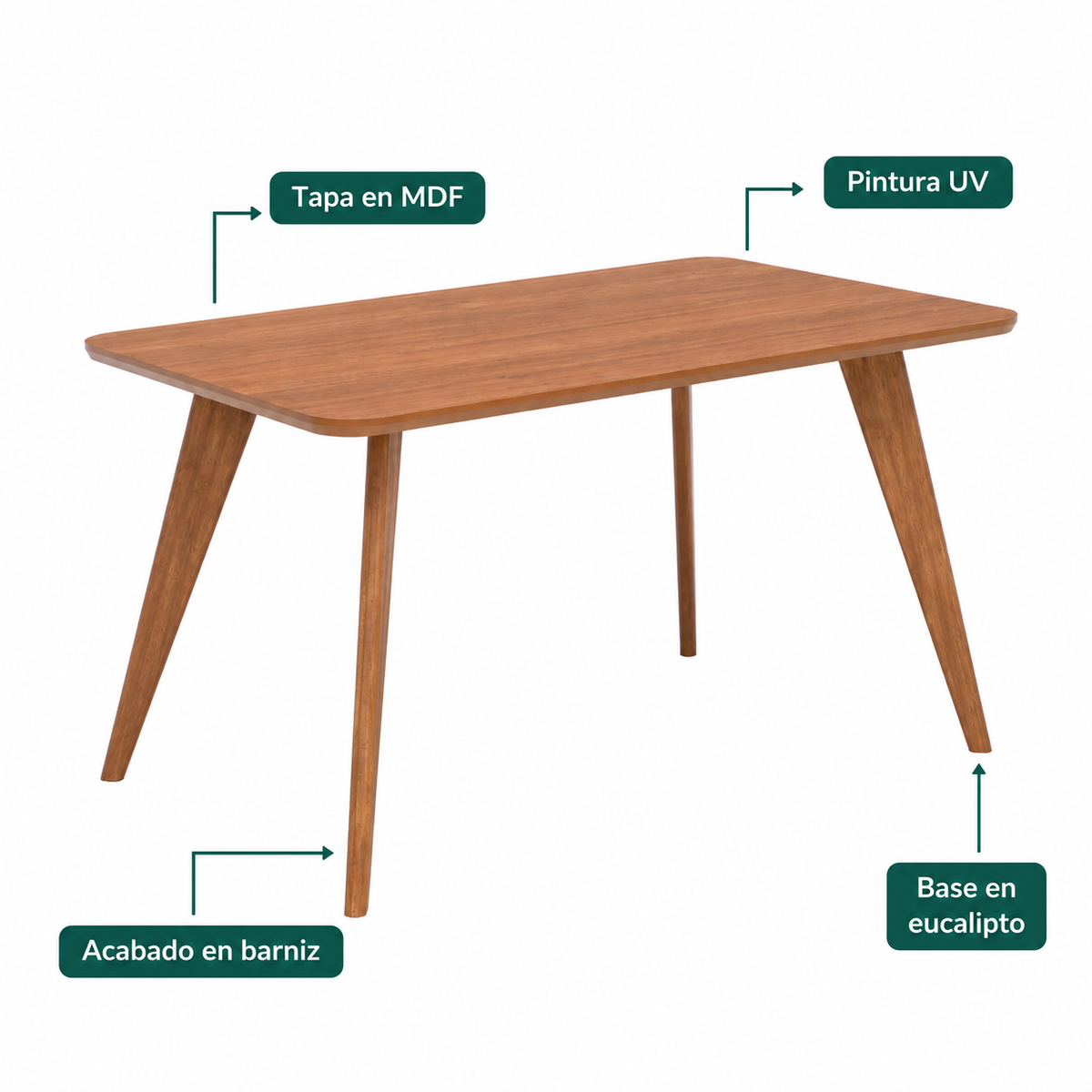 Mesa Amara 1.30cm - Madera Maciza
