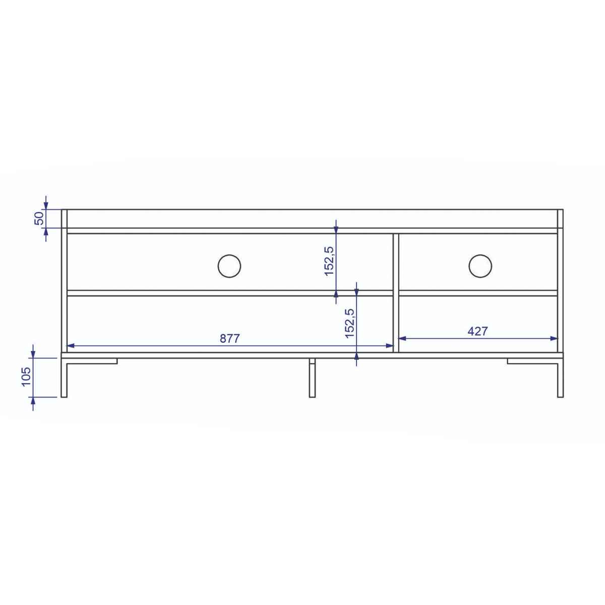 Rack Curve - 135CM Patas Metal