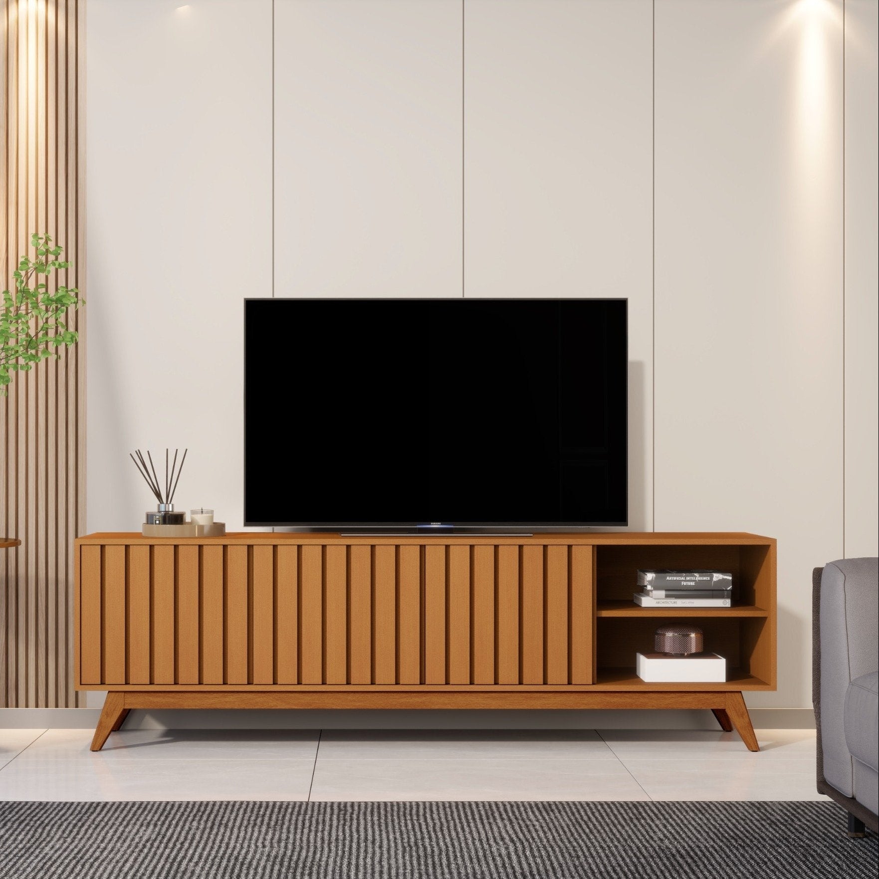 Rack TV Ripado 180CM - Listones de madera