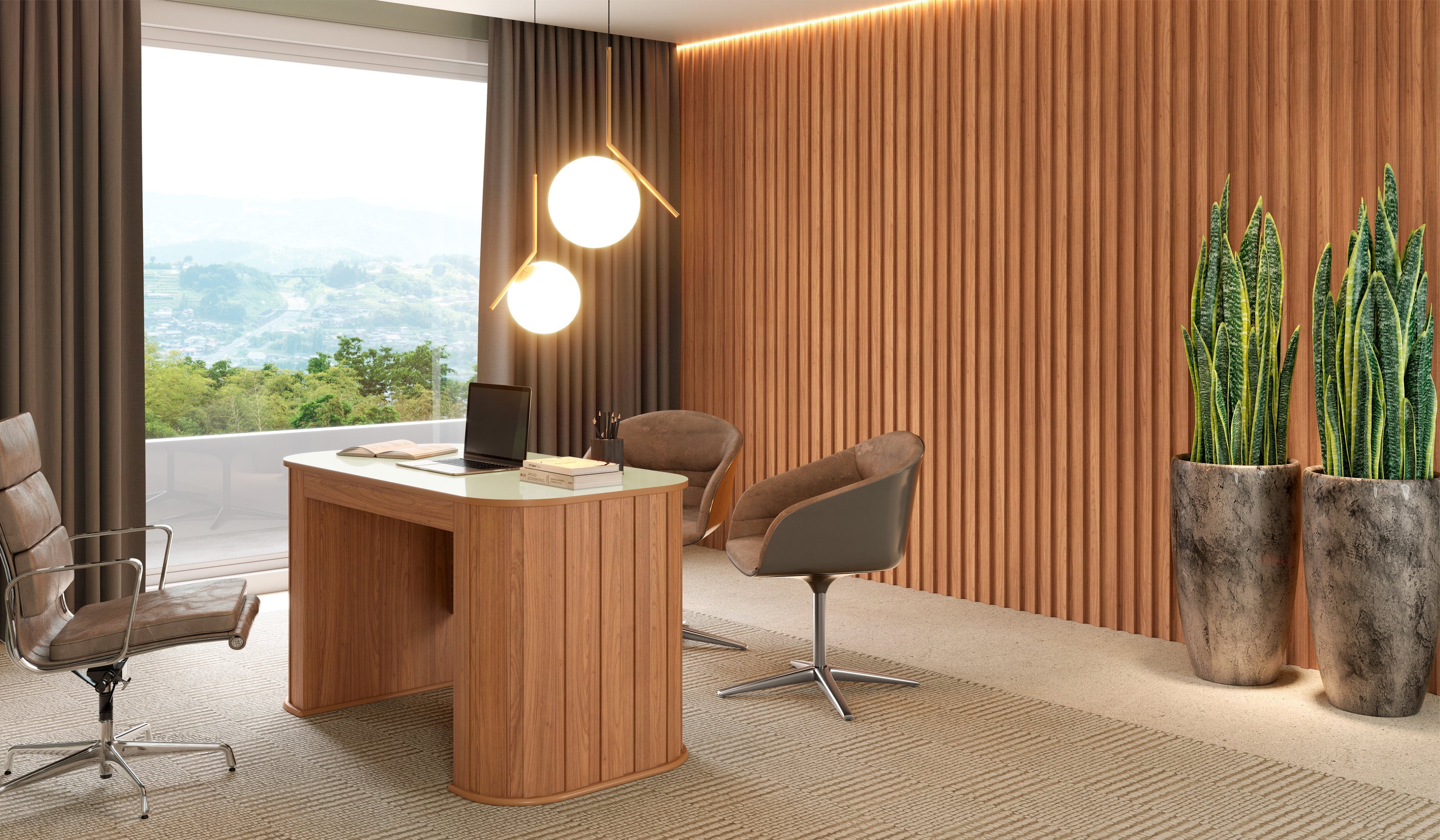 Escritorio Munich Curvo Mesa de Oficina C/1 Cajon 135cm 100% MDF