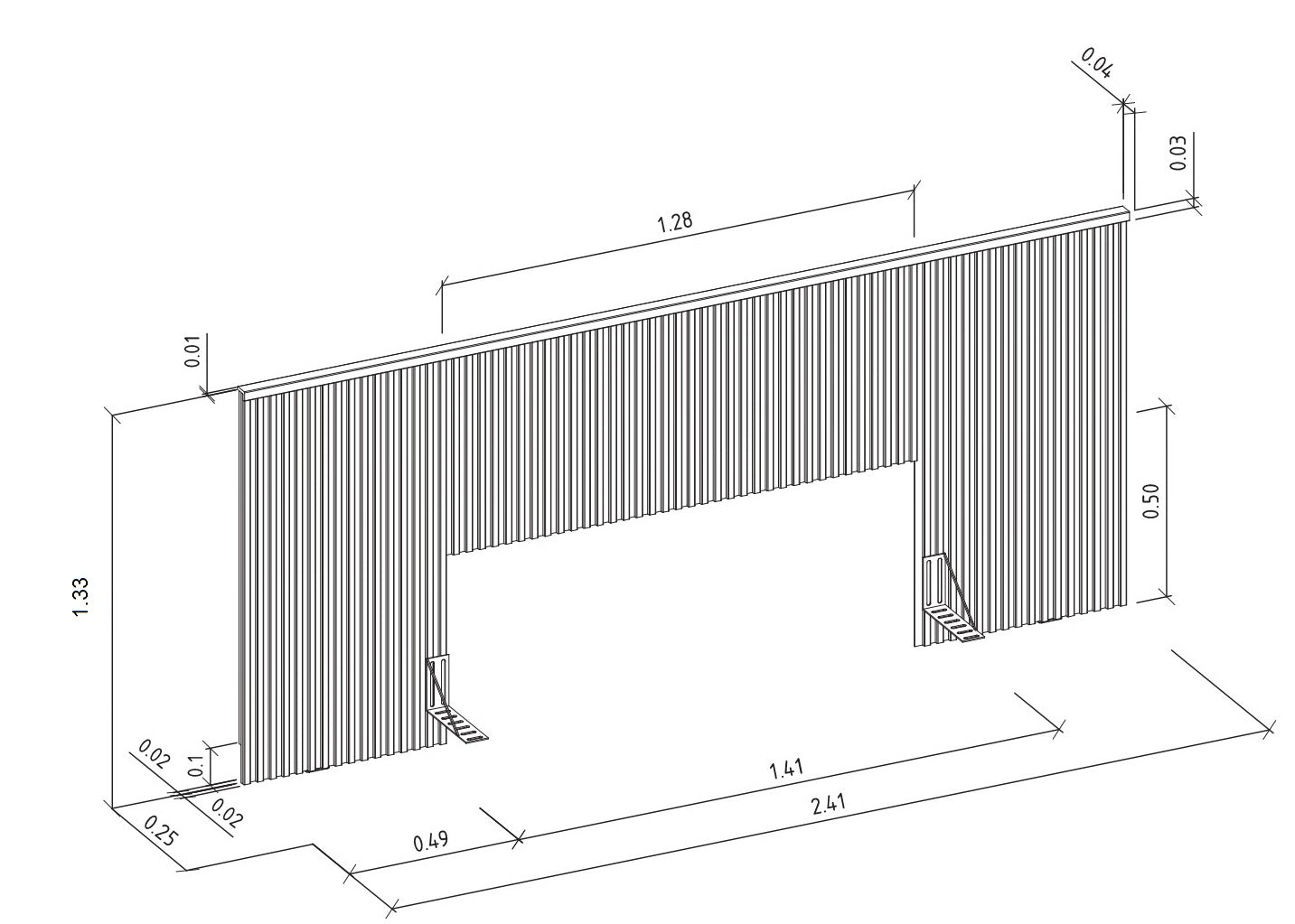 Respaldo de Cama con Listones de Madera Rafaela 240CM