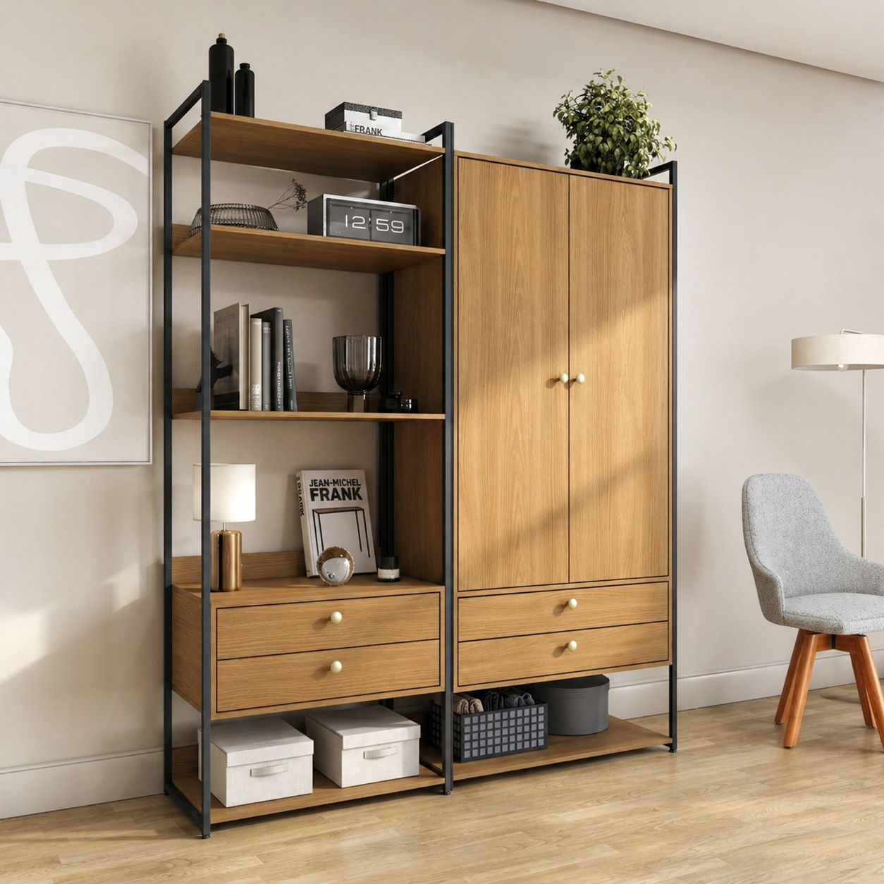 Combo Closet Abierto Modular P48 y P49 - Linea Industrial