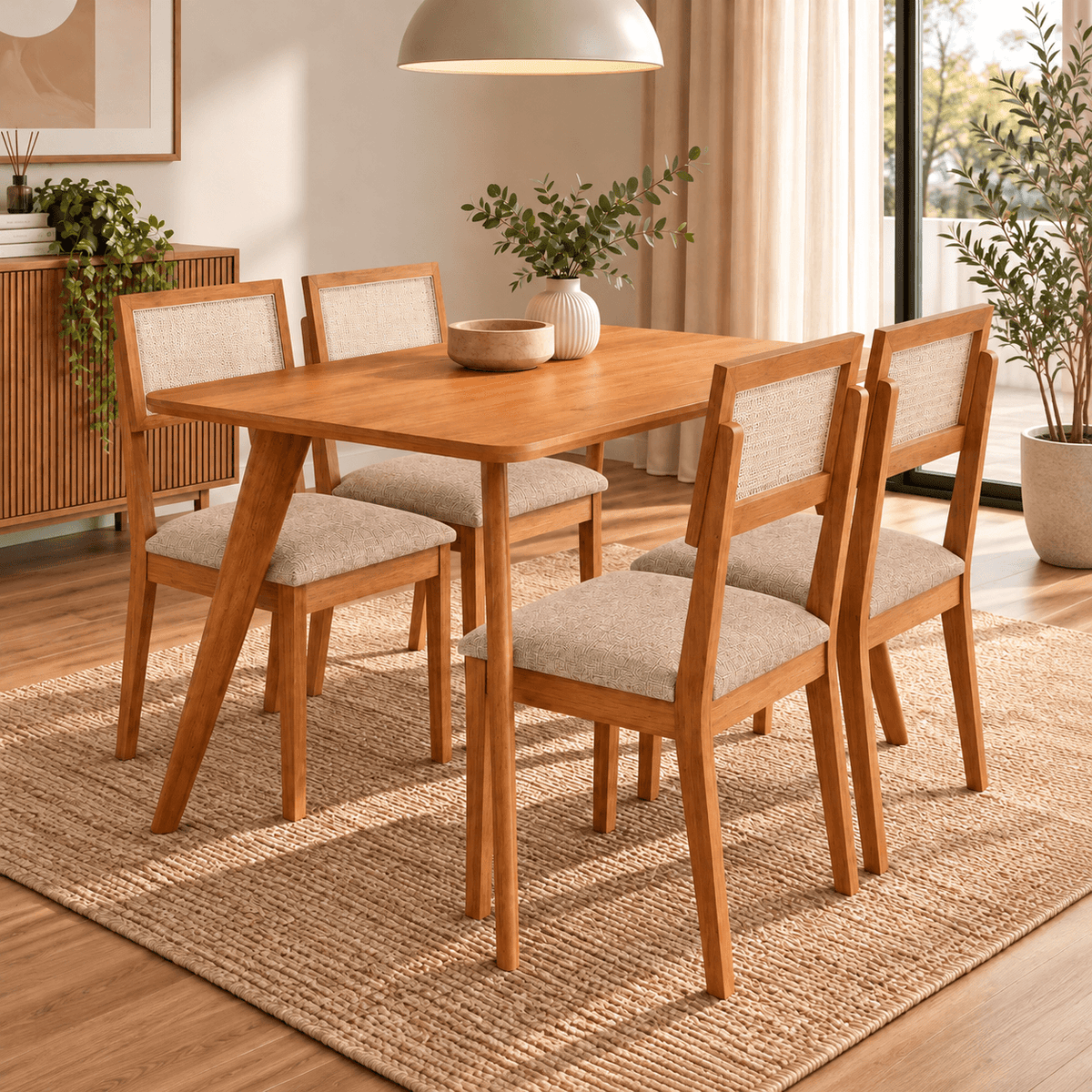 Juego de Comedor Amara 1.30cm con 4 Sillas Enara