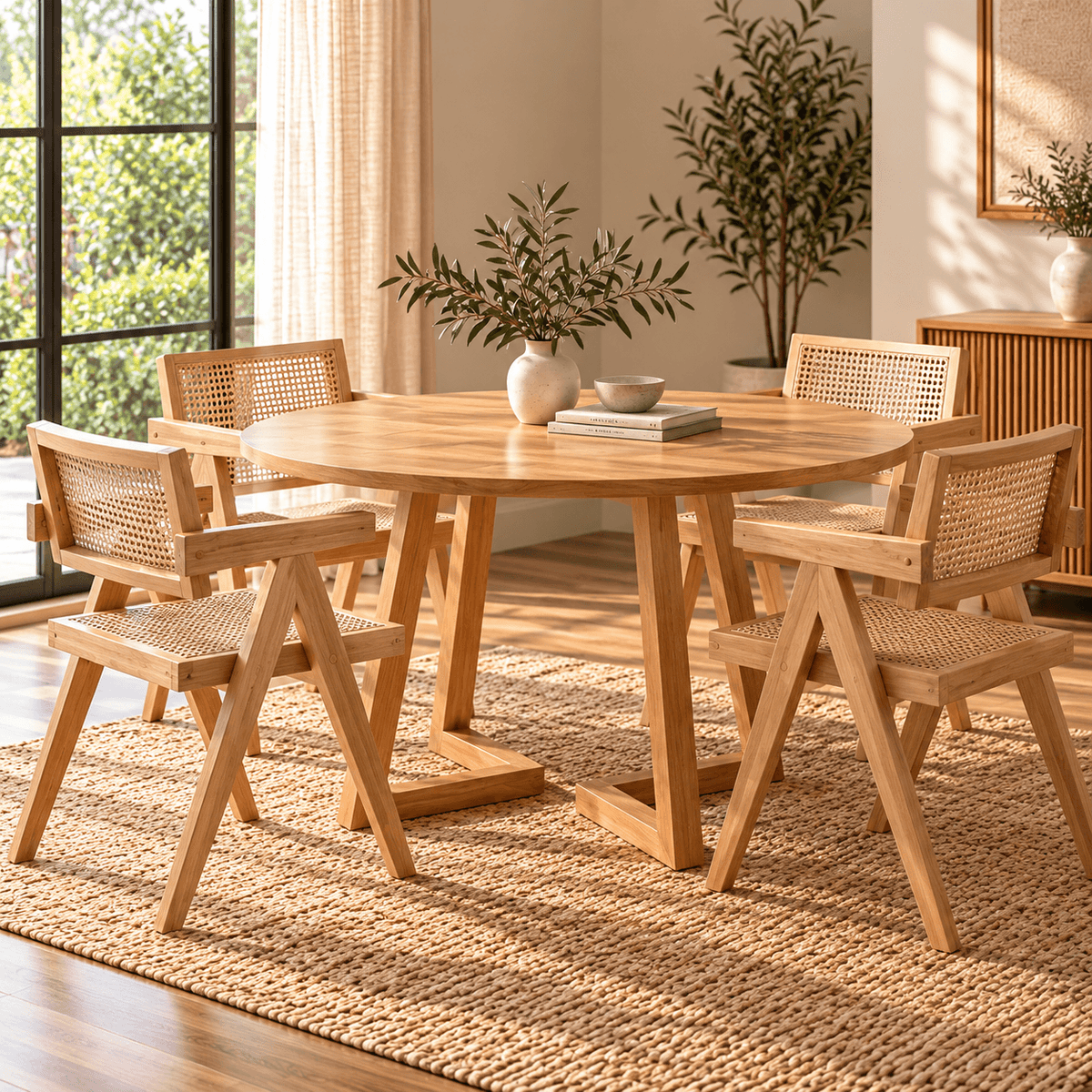 Juego de Comedor Alba 100cm con 4 sillas Inari