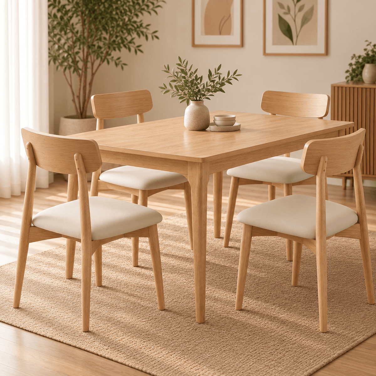 Juego de Comedor 1.20cm Arlo con 4 Sillas Dann