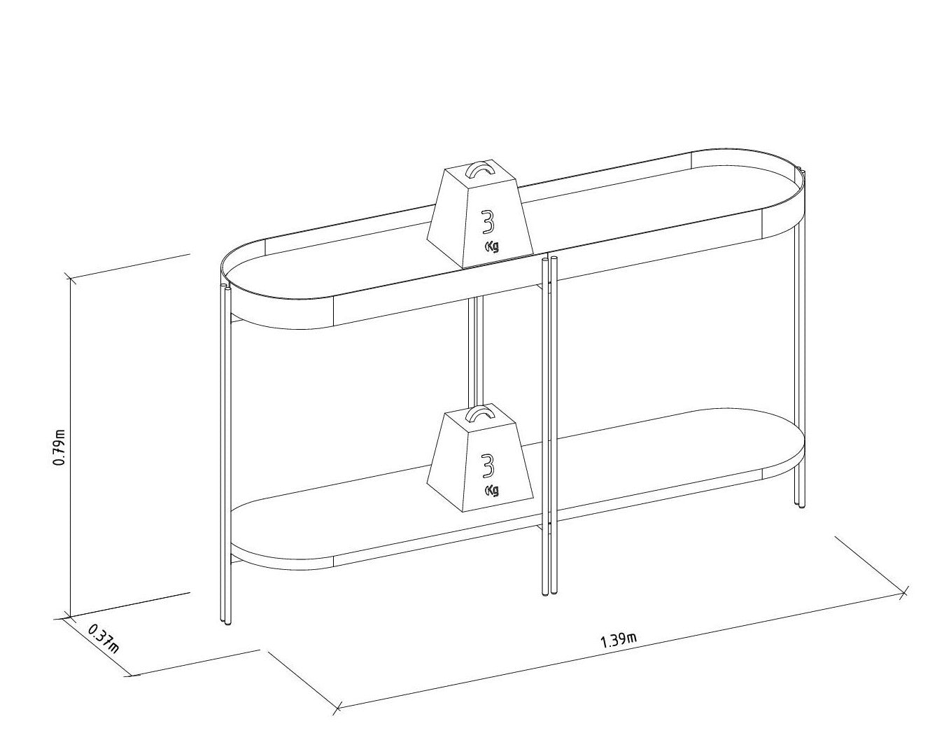 Aparador Monaco Buffet 140cm Cuero/Mdf