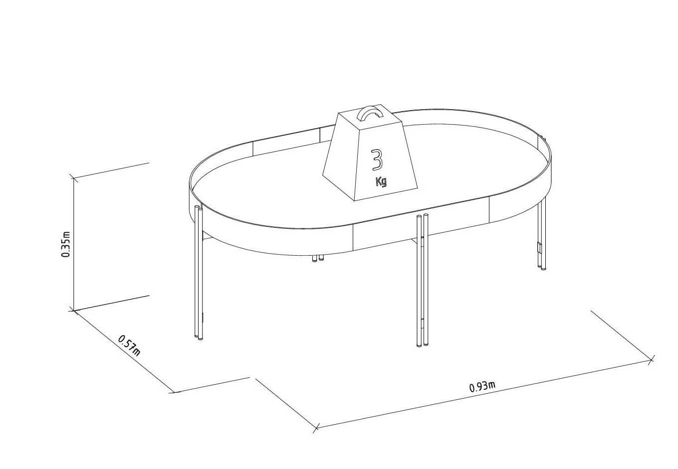Mesa Ratona Monaco 93cm Cuero/MDF
