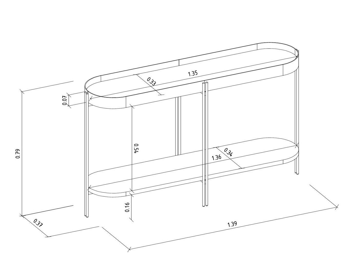 Aparador Monaco Buffet 140cm Cuero/Mdf