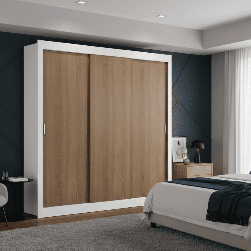 Ropero Placard Matrimonial Monaco Sin Espejo 3 Puertas Corredizas