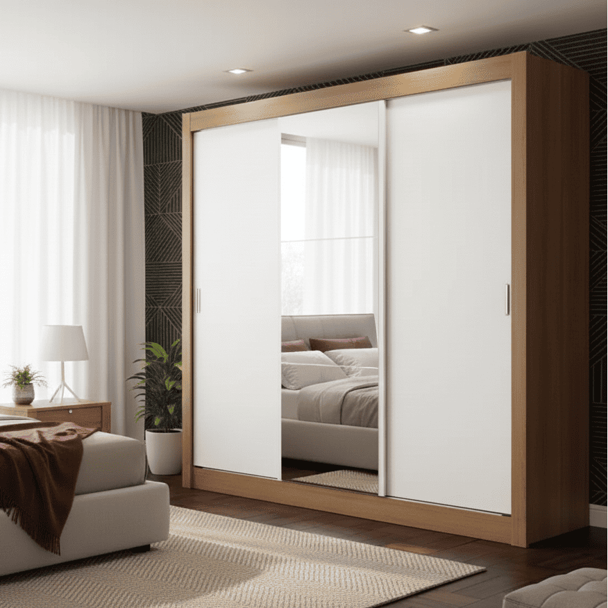 Ropero Placard Matrimonial Monaco Con Espejo 3 Puertas Corredizas 170cm