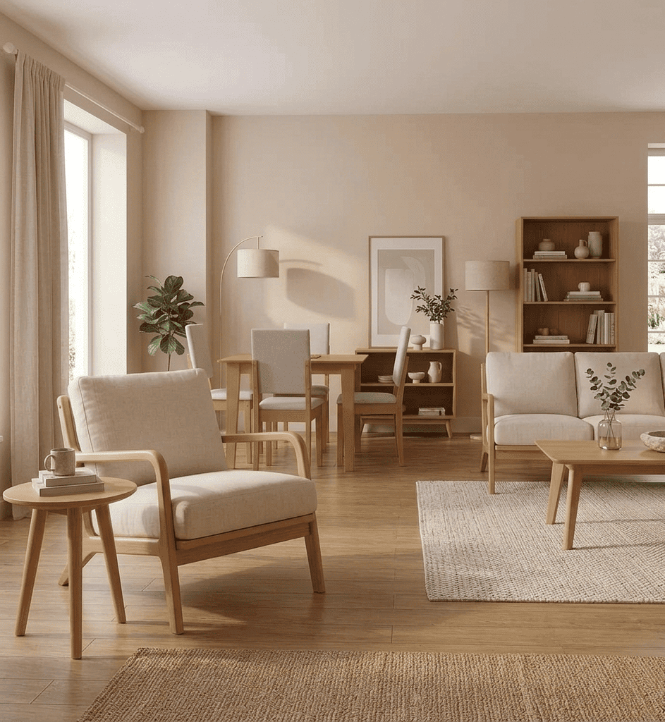 Juego de comedor Melina de 120cm/160cm con 4/6 Sillas Luna