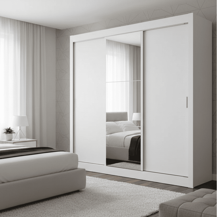 Ropero Placard Matrimonial Monaco Con Espejo 3 Puertas Corredizas 170cm