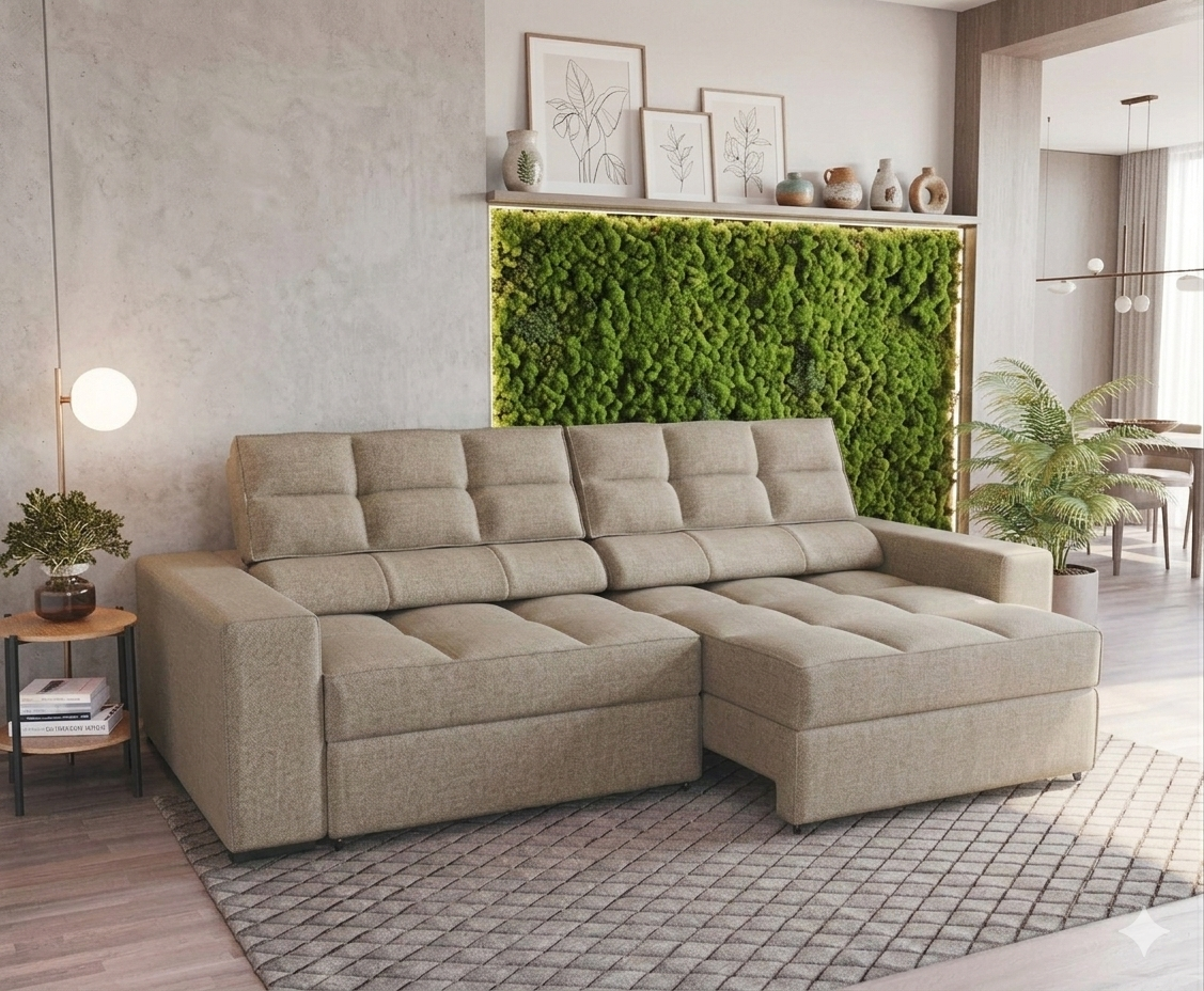 SOFA DELUXE 2.70CM RETRACTIL RECLINABLE 6 POSICIONES