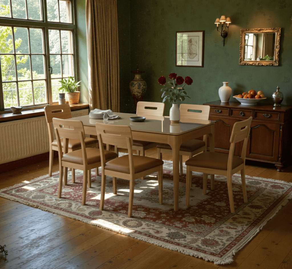 Juego de comedor de 6 Sillas Lila y Mesa de Comedor Mira