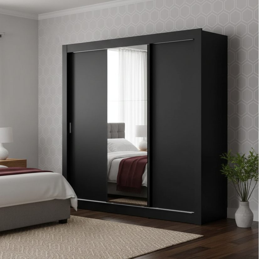 Ropero Placard Matrimonial Monaco Con Espejo 3 Puertas Corredizas 170cm