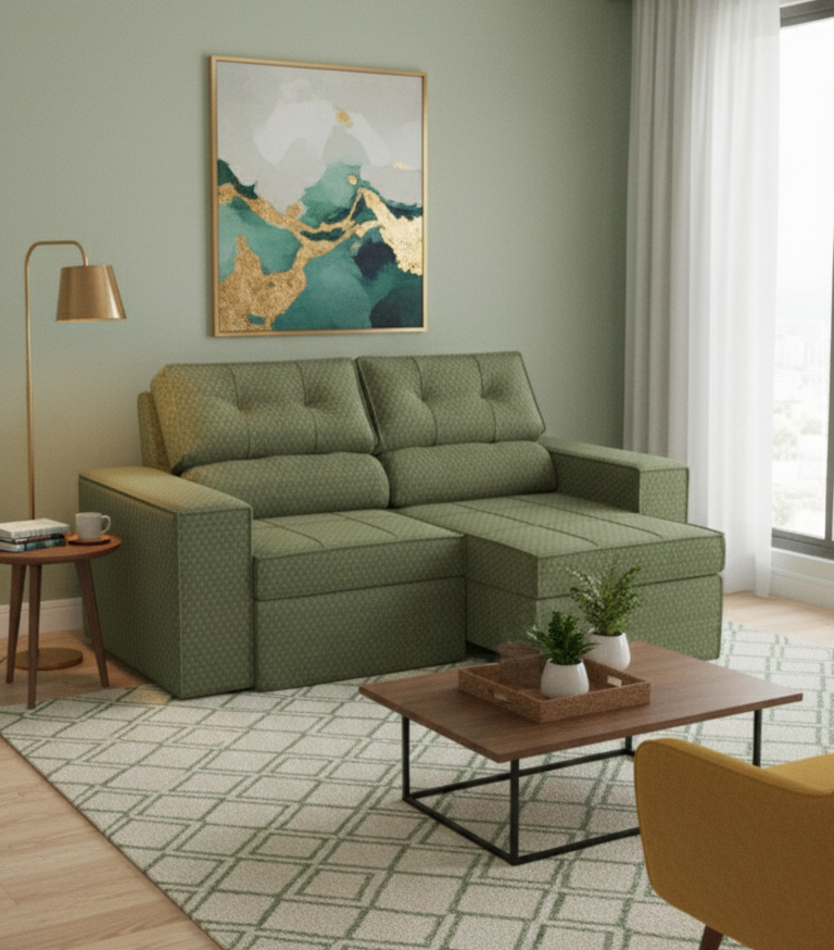 SOFA RETRACTIL/RECLINABLE 6 POSICIONES LANUS 206CM