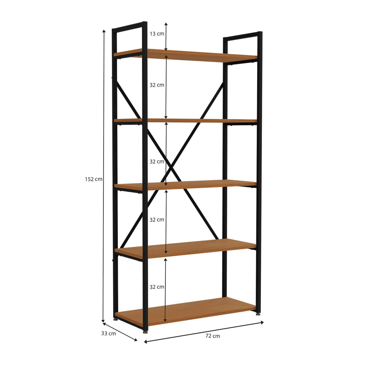 ESTANTERIA CON 5 ESTANTES LINEA INDUSTRIAL HIERRO - BALTON HOGAR