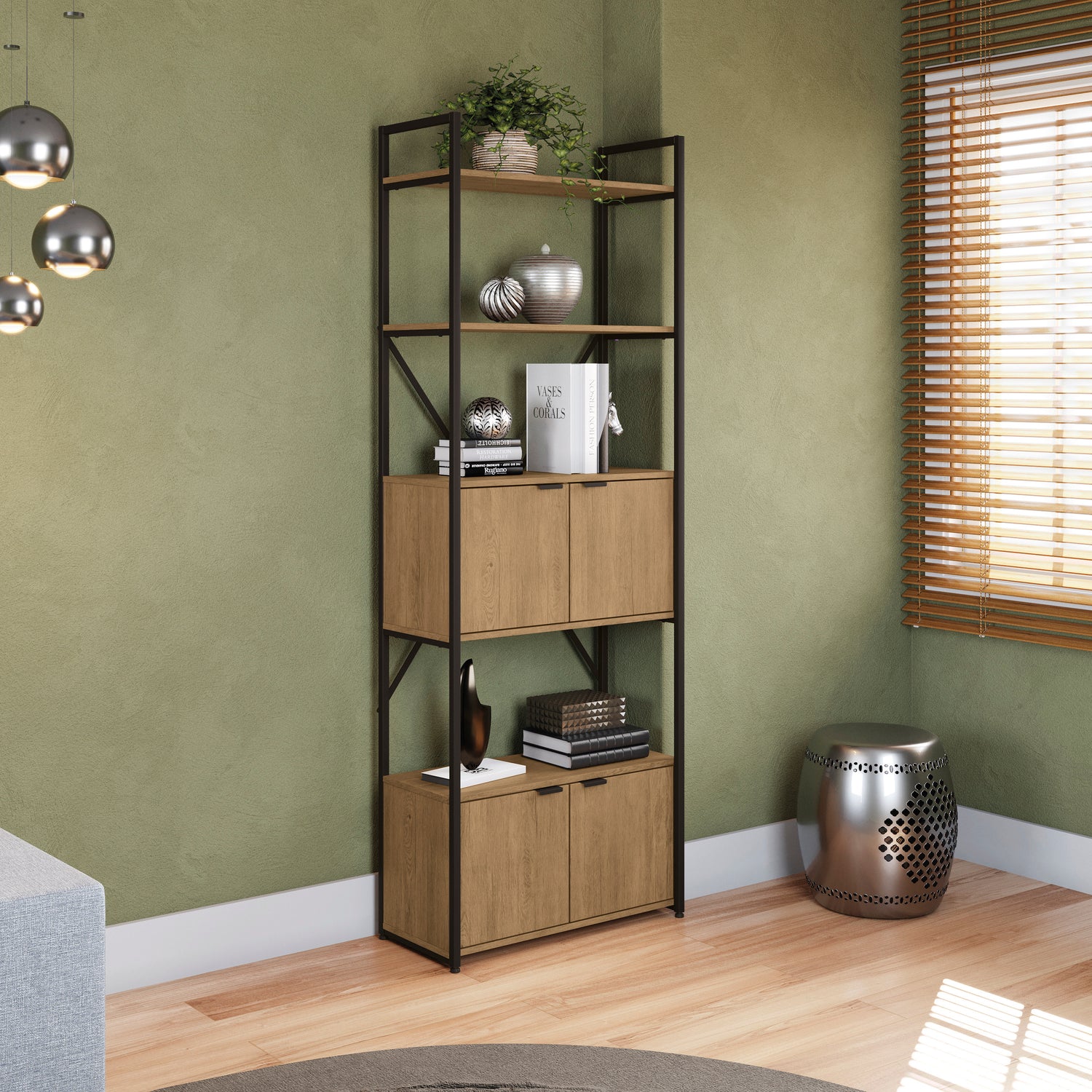 ESTANTERIA CON PUERTAS LINEA INDUSTRIAL HIERRO - BALTON HOGAR