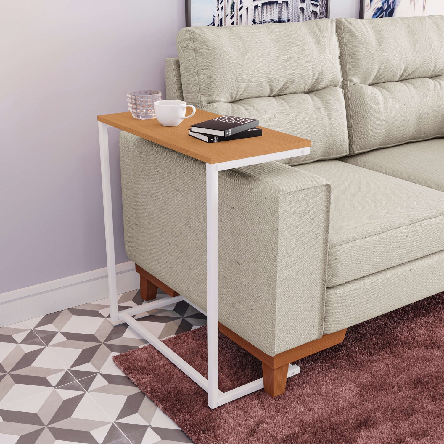 MESA DE APOYO SOFA LINEA INDUSTRIAL HIERRO - BALTON HOGAR