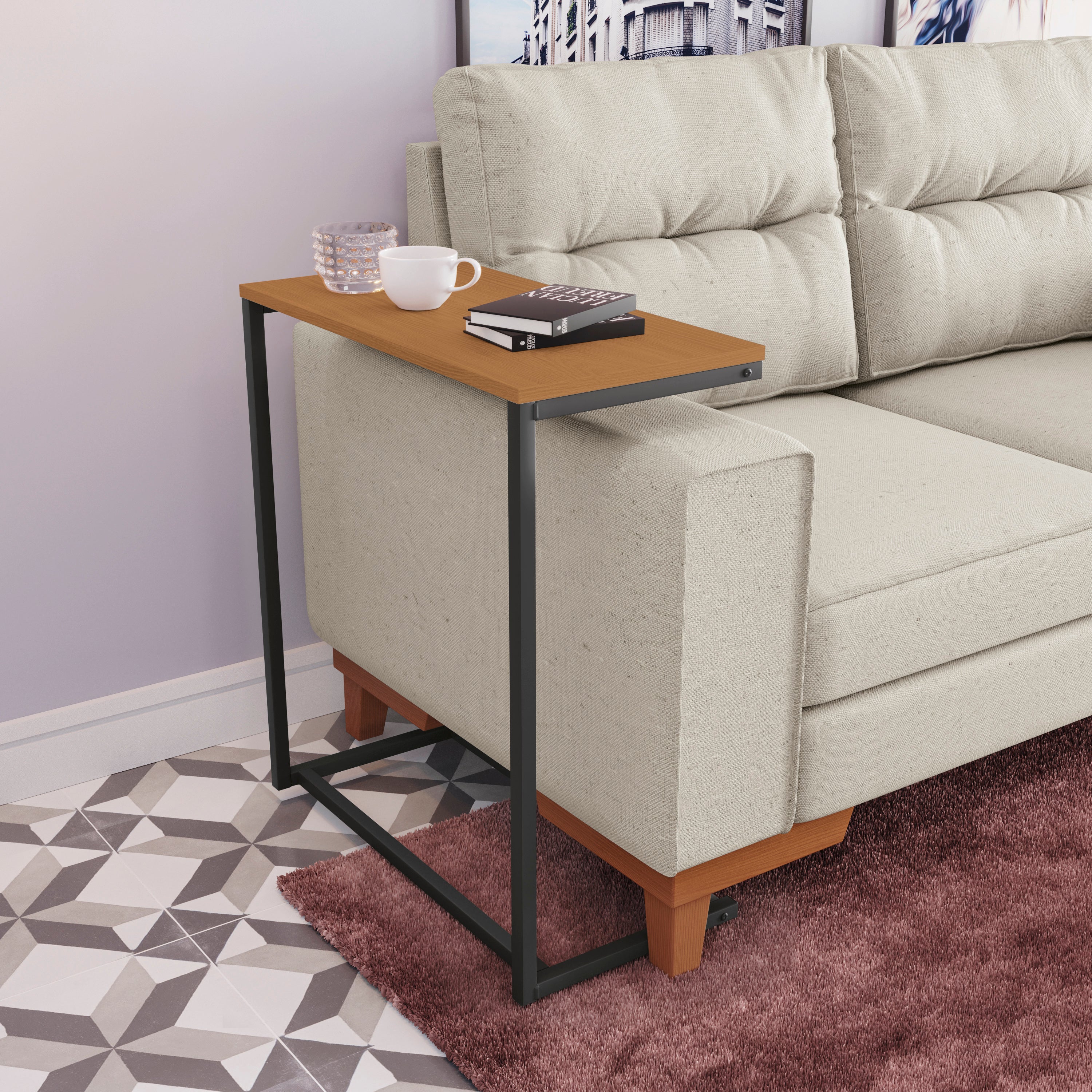 MESA DE APOYO SOFA LINEA INDUSTRIAL HIERRO - BALTON HOGAR