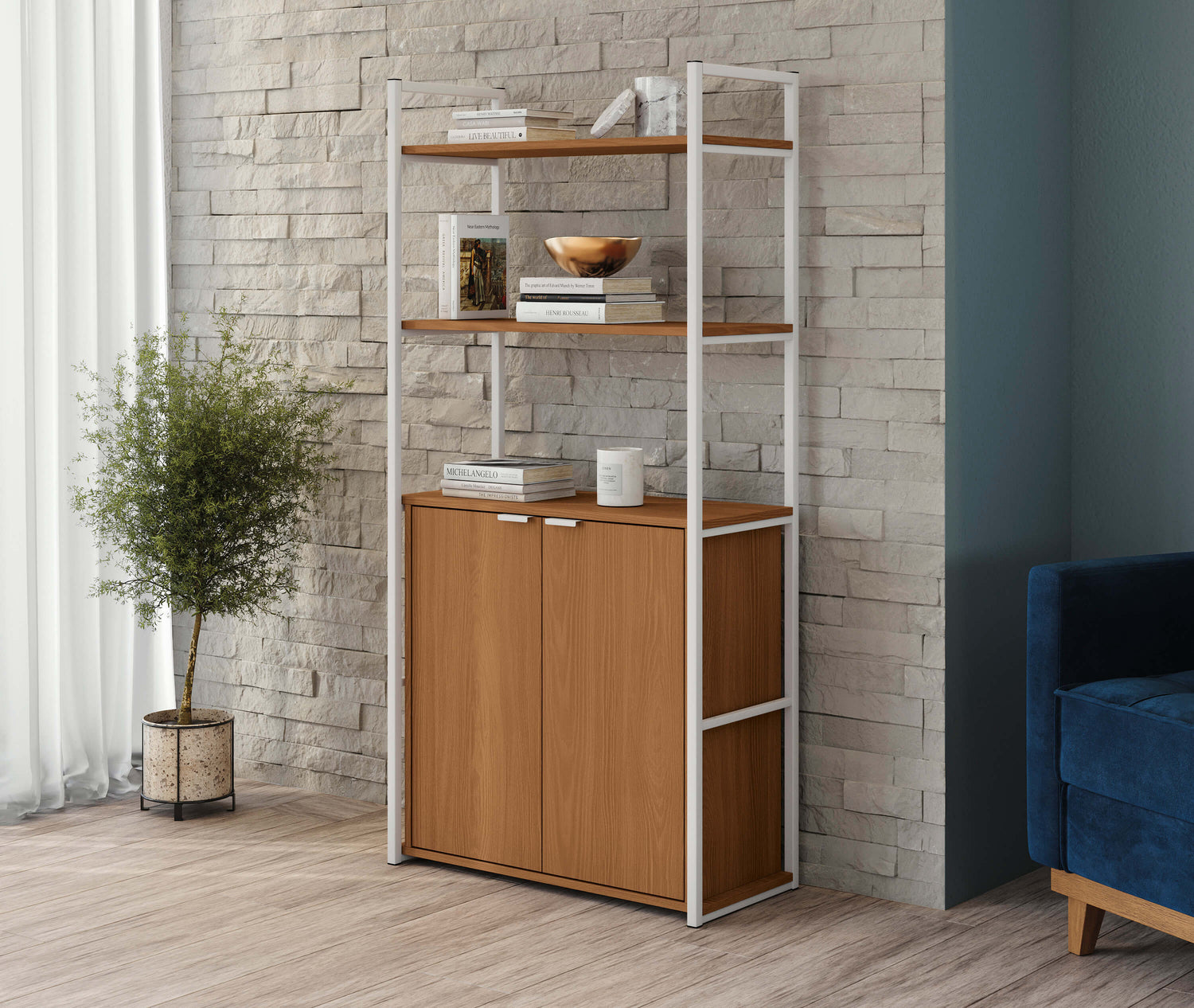 ESTANTERIA ALTA CON PUERTAS LINEA INDUSTRIAL HIERRO - BALTON HOGAR