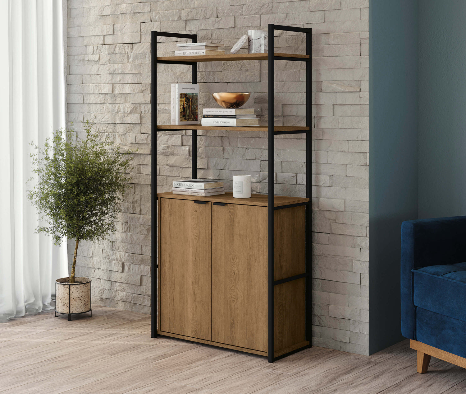 ESTANTERIA ALTA CON PUERTAS LINEA INDUSTRIAL HIERRO - BALTON HOGAR