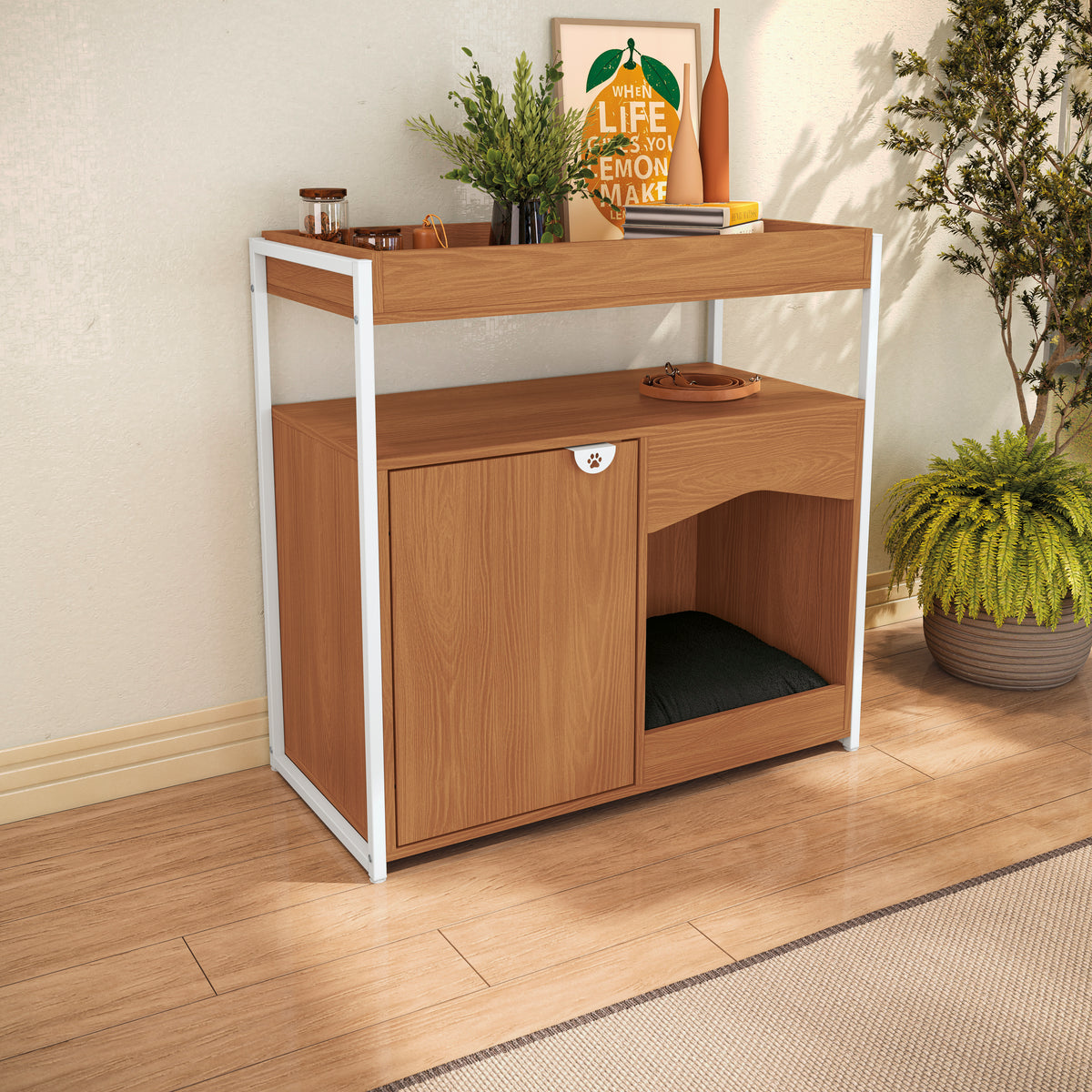 Mueble organizador para mascotas con estantes - Linea industrial