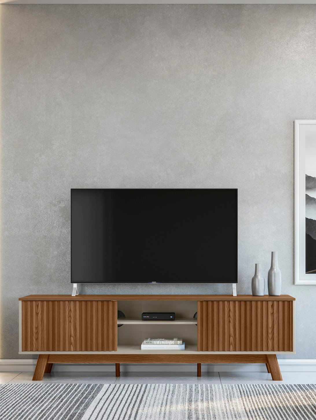 Rack para tv San Francisco 180cm con Listones de Madera