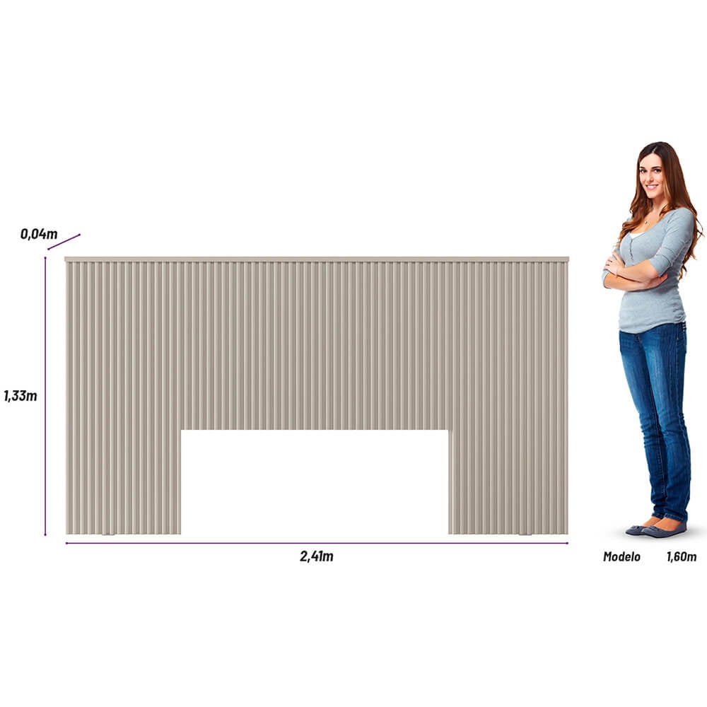 Respaldo de Cama con Listones de Madera Rafaela 240CM