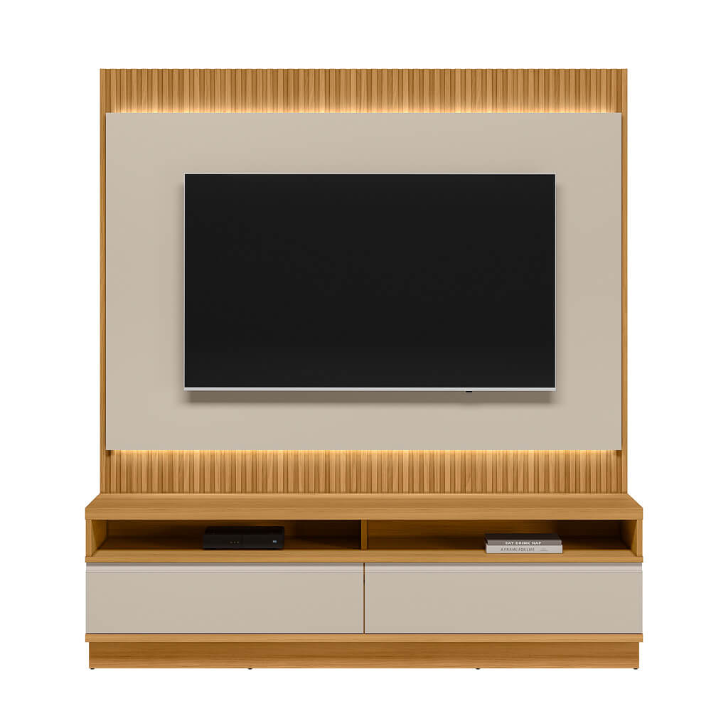 Rack con Panel Modular Sao Paulo 180cm con Led MDF/MDP