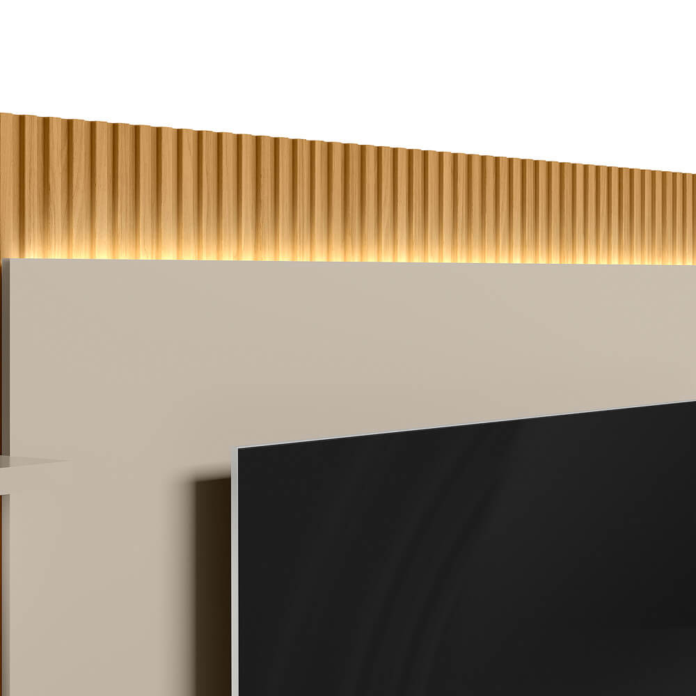 Rack con Panel Modular Sao Paulo Completo con Led MDF/MDP