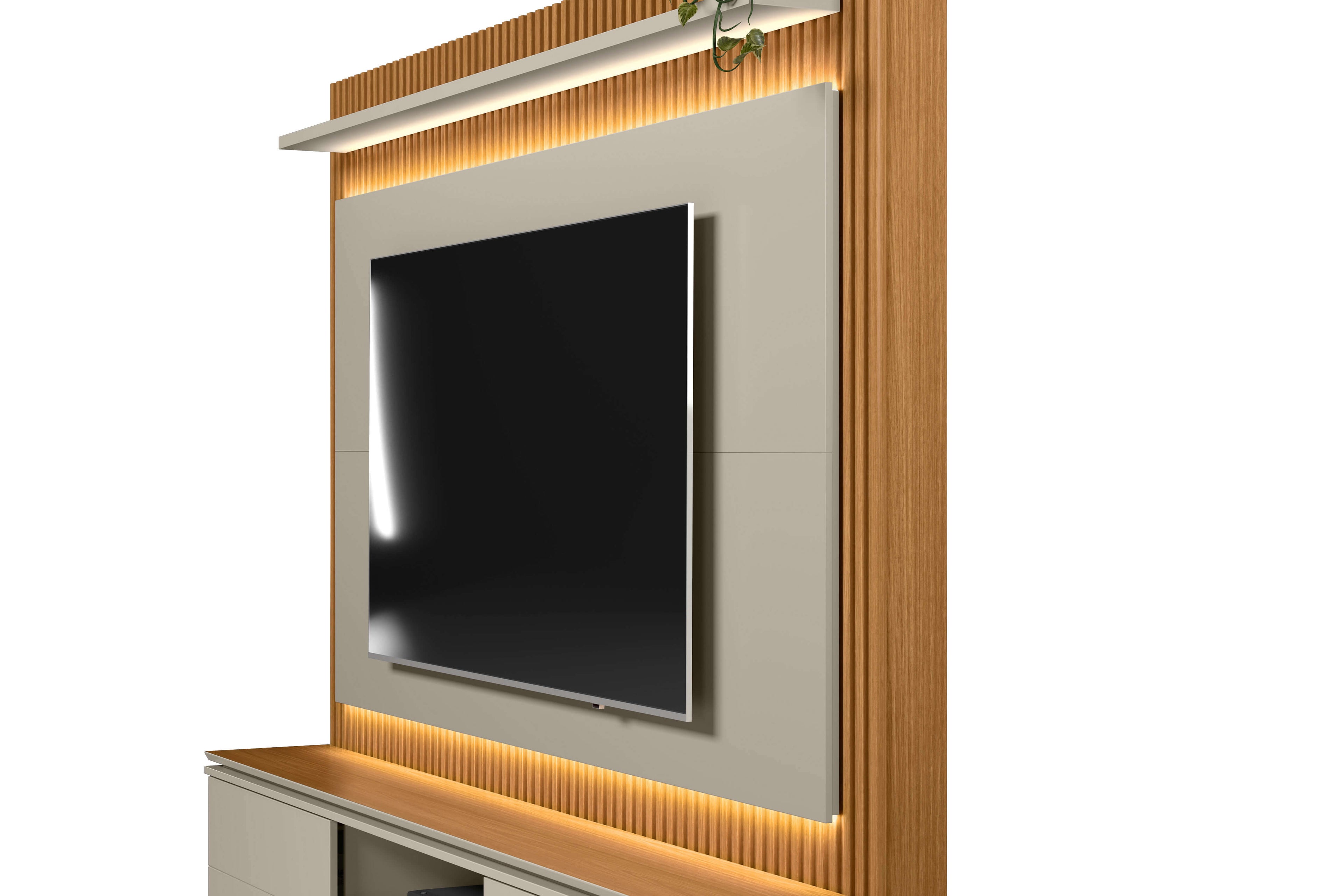 Rack con Panel Guararapes 215cm con kit Led MDF/MDP