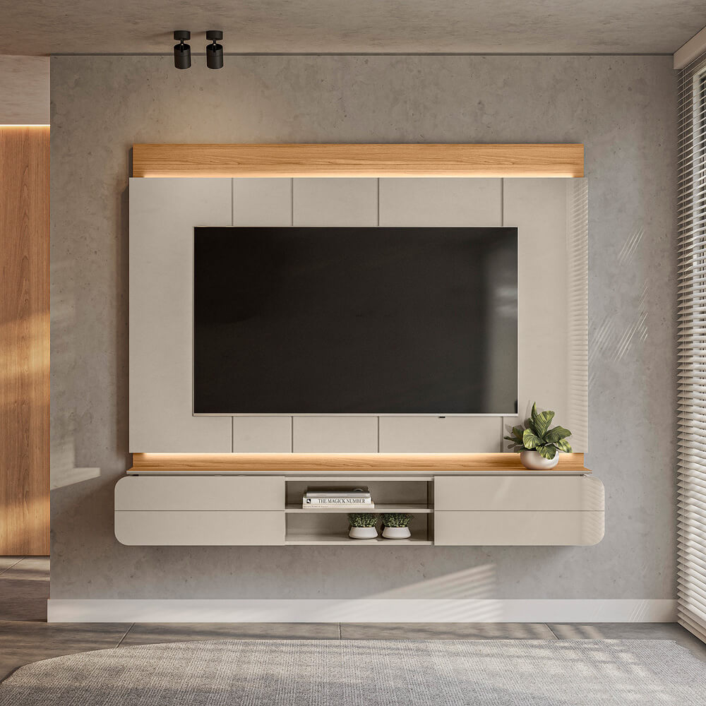 Panel para TV Zurique 200cm con Kit Led MDF/MDP