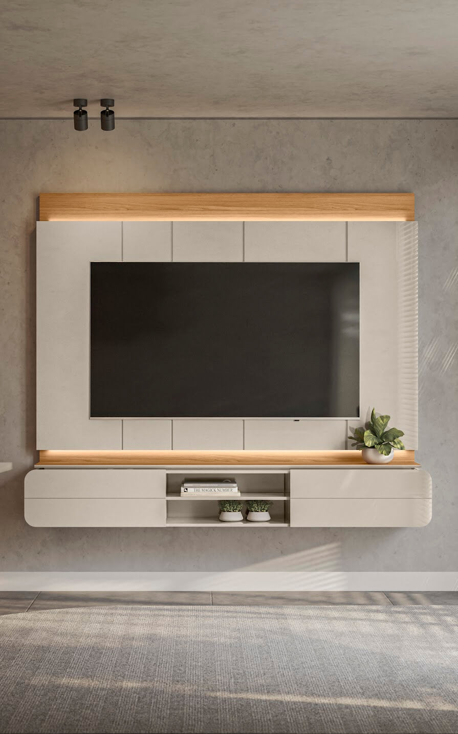 Panel para TV Zurique 200cm con Kit Led MDF/MDP