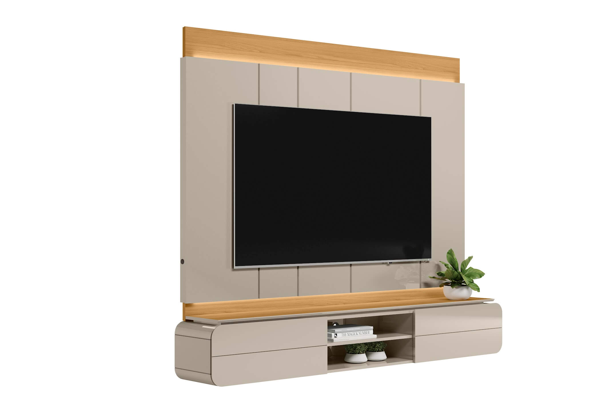 Panel para TV Zurique 200cm con Kit Led MDF/MDP