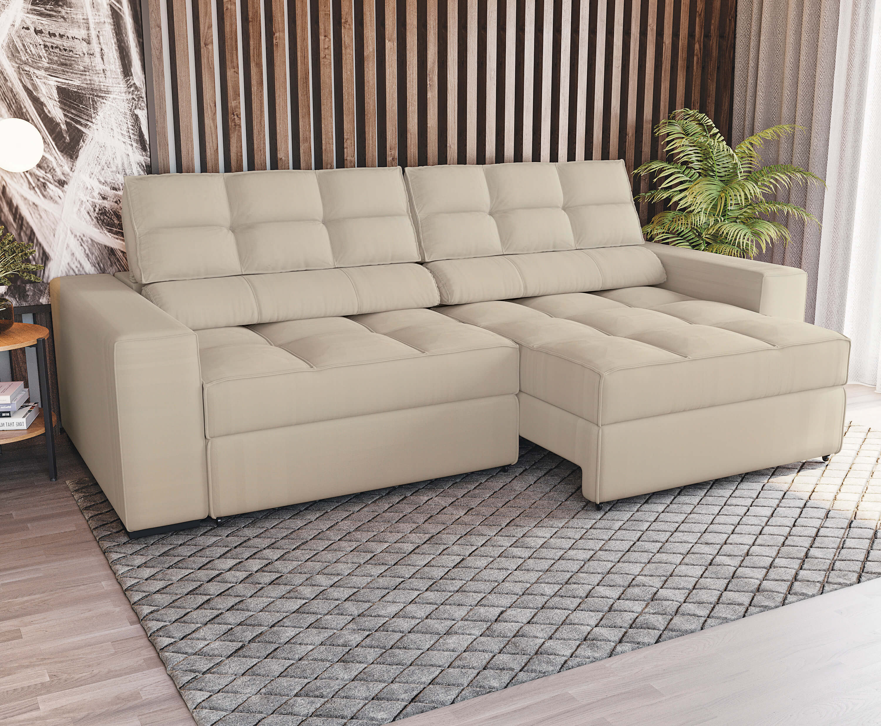 SOFA DELUXE 2.70CM RETRACTIL RECLINABLE 6 POSICIONES