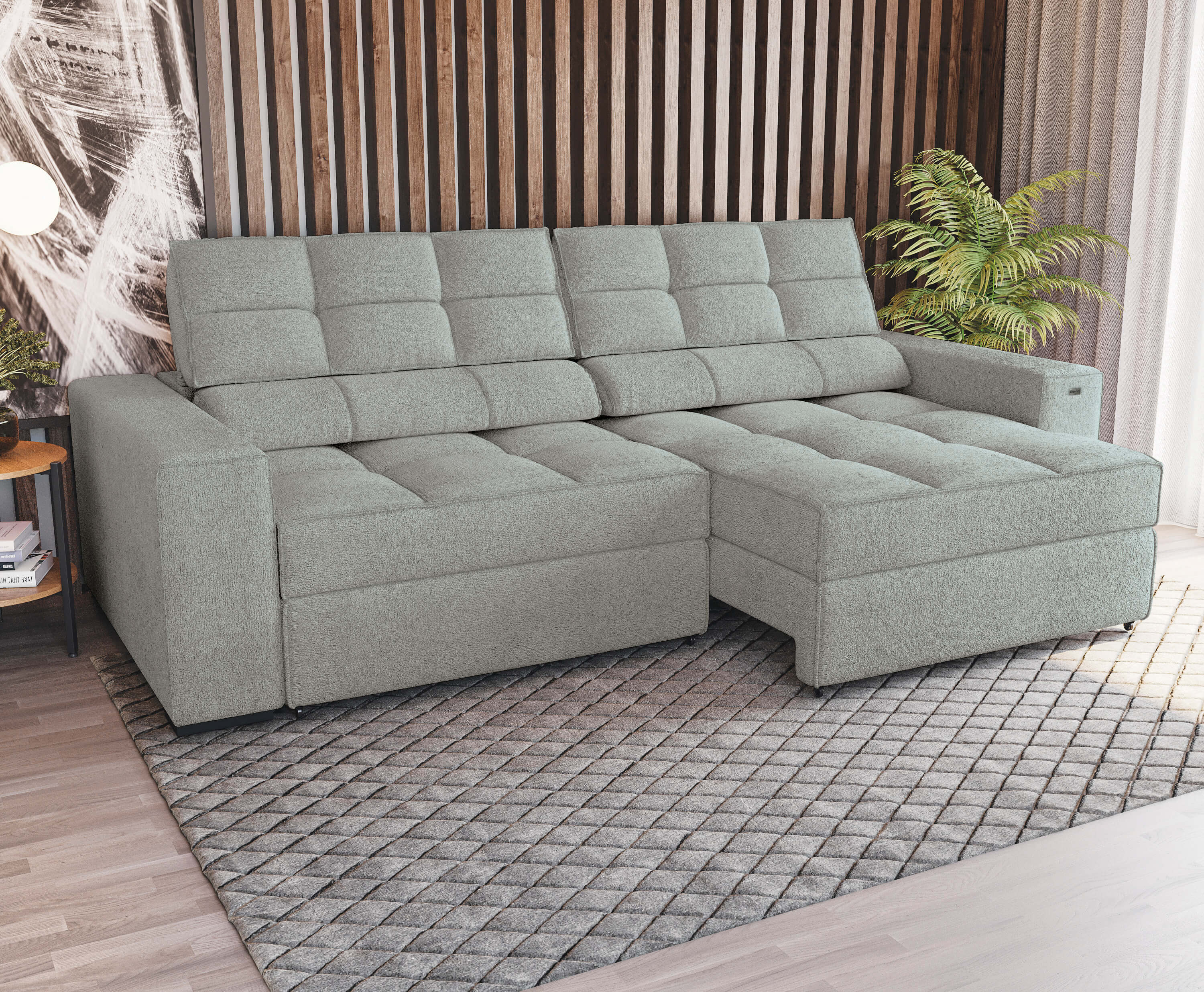 SOFA DELUXE 2.70CM RETRACTIL RECLINABLE 6 POSICIONES