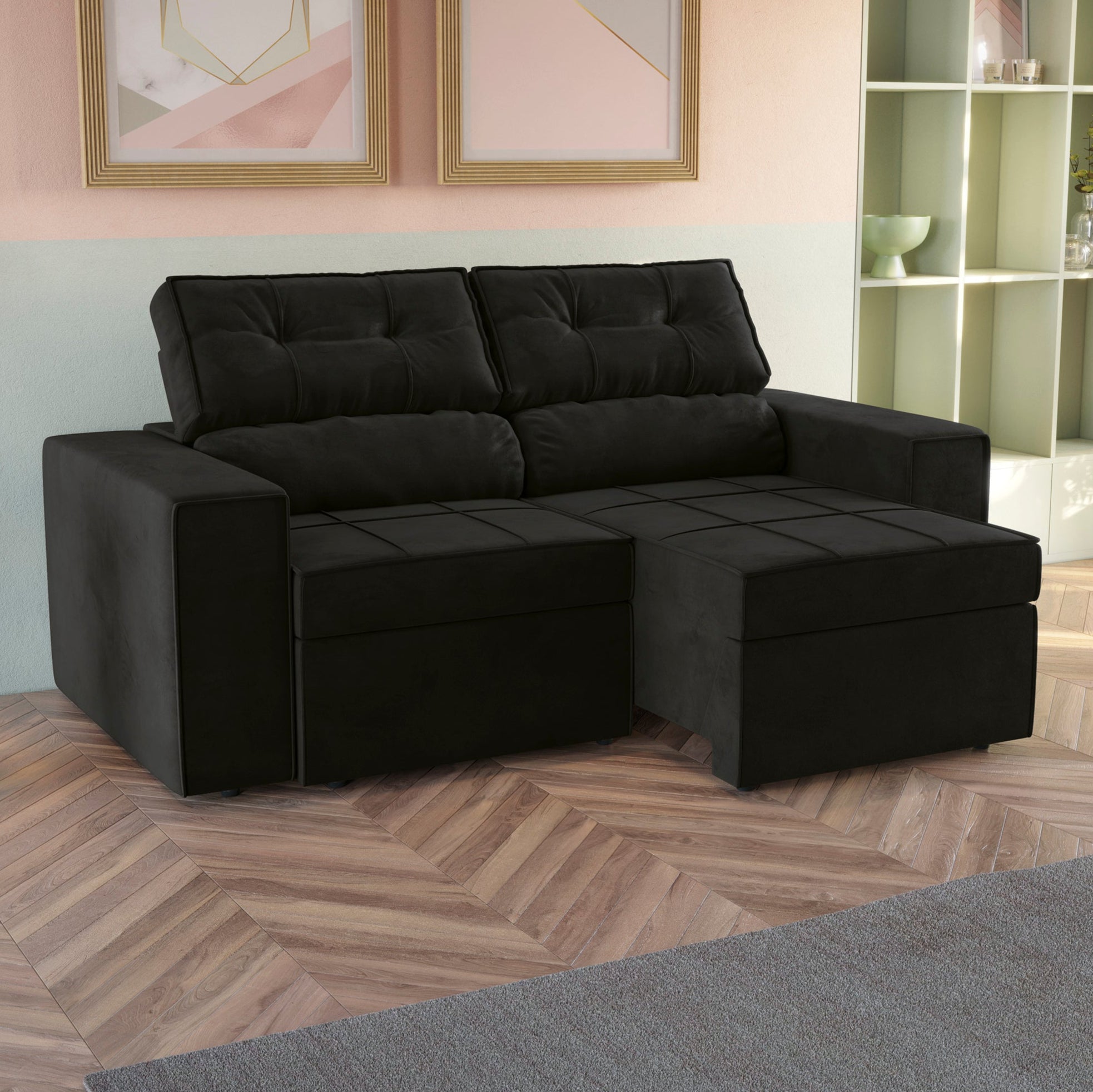 SOFA RETRACTIL/RECLINABLE 6 POSICIONES LANUS 206CM