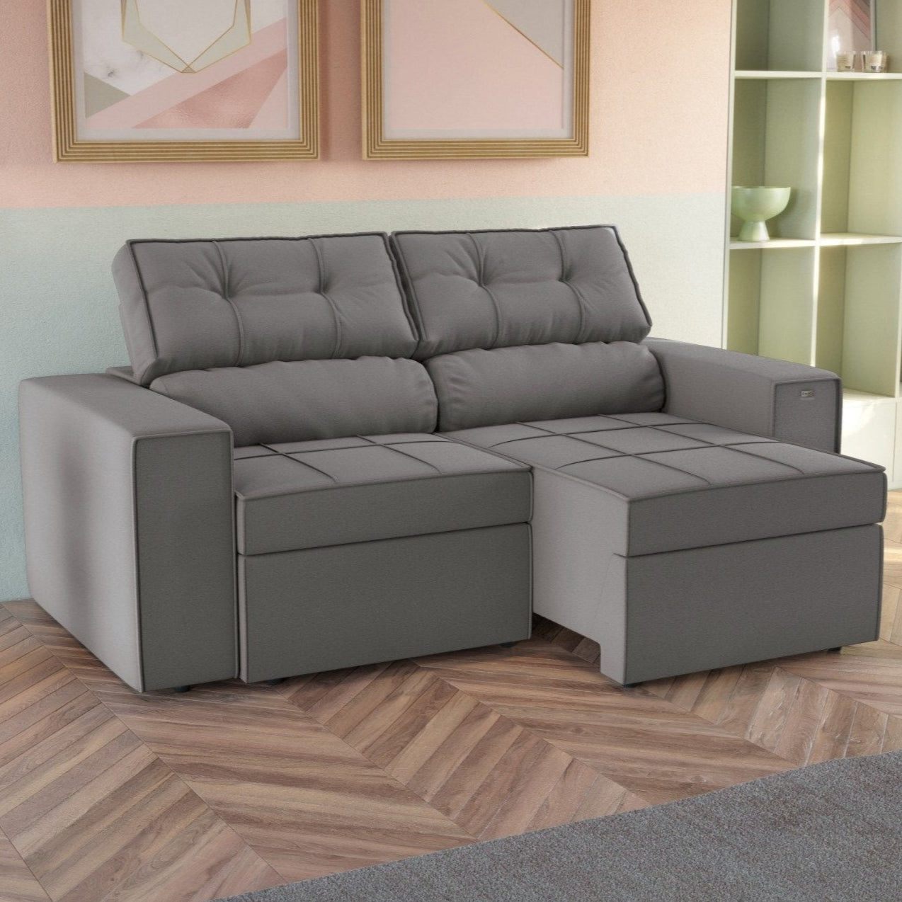 SOFA RETRACTIL/RECLINABLE 6 POSICIONES LANUS 206CM