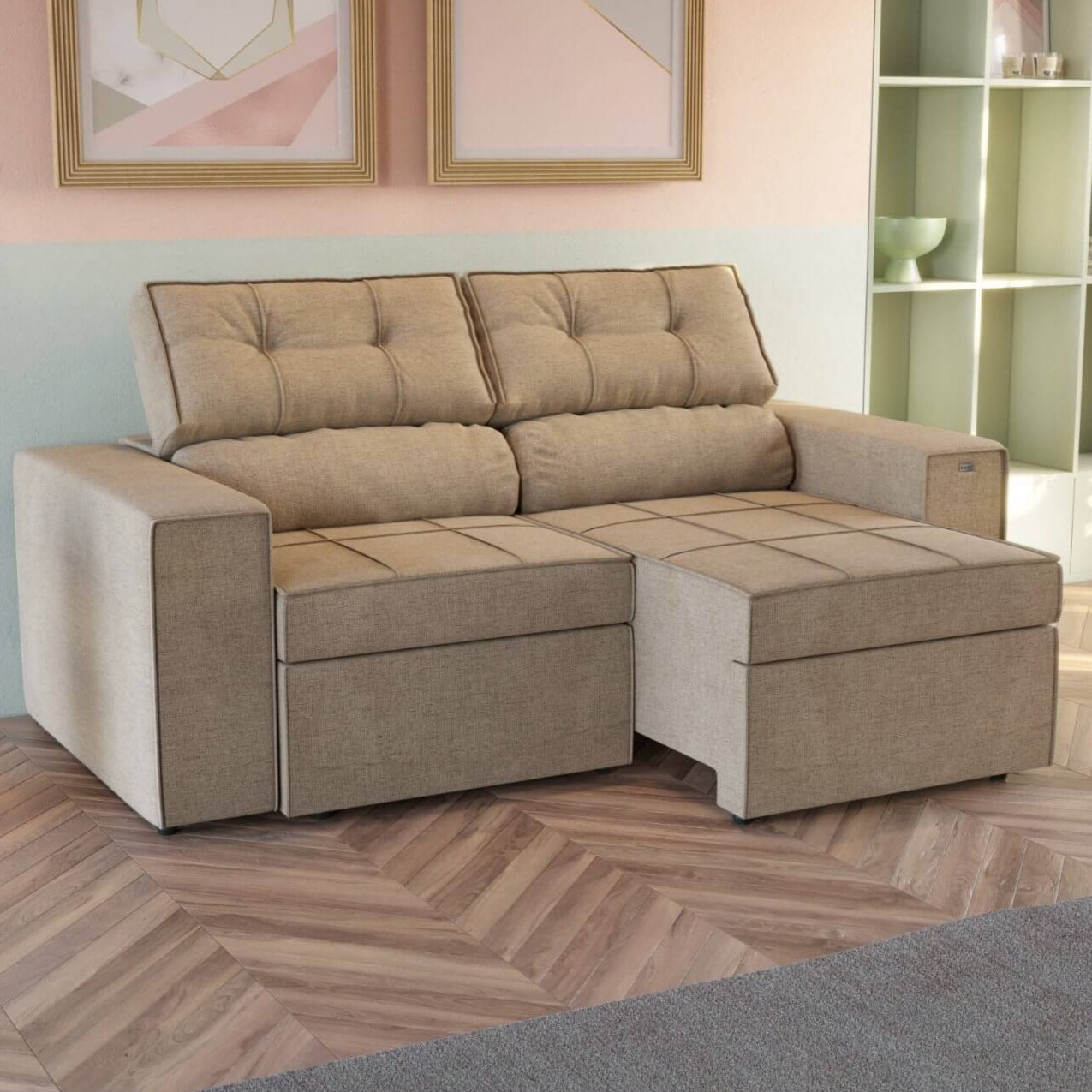 SOFA RETRACTIL/RECLINABLE 6 POSICIONES LANUS 206CM