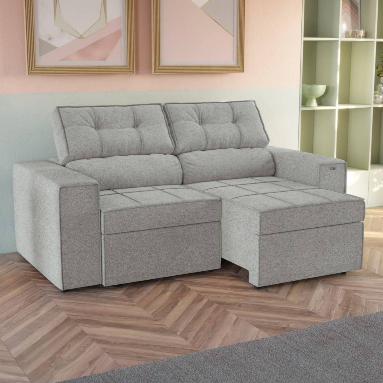 SOFA RETRACTIL/RECLINABLE 6 POSICIONES LANUS 206CM