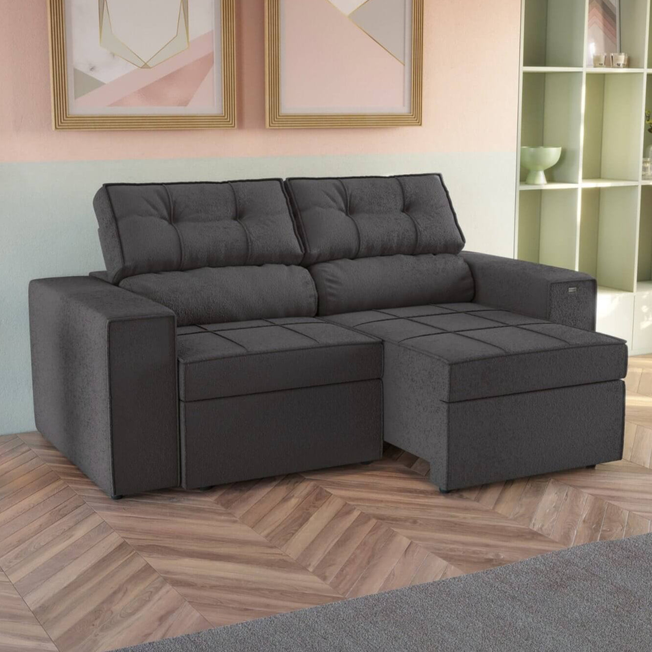 SOFA RETRACTIL/RECLINABLE 6 POSICIONES LANUS 206CM