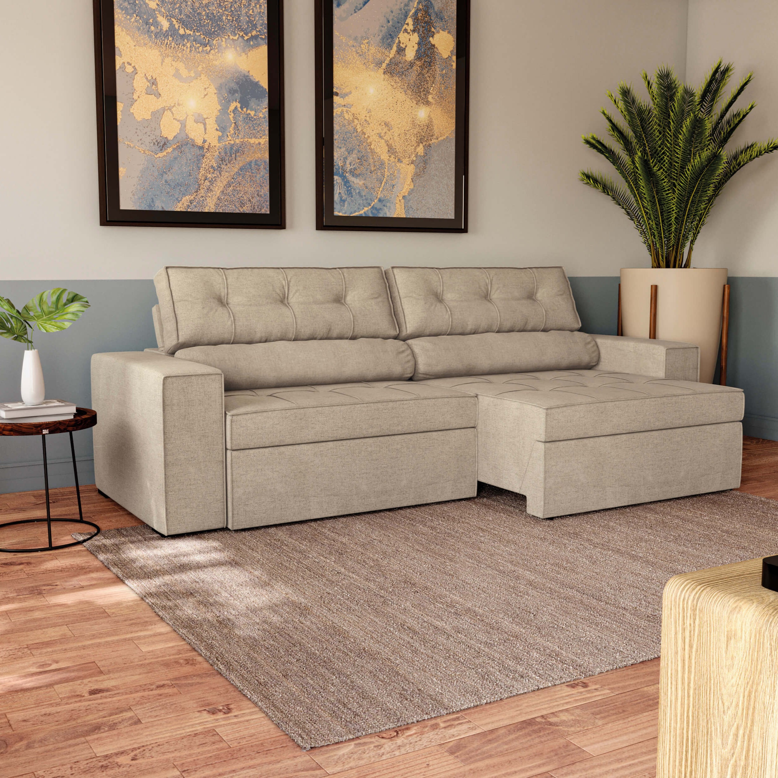 SOFA LANUS ARENA 2.70CM RETRACTIL RECLINABLE