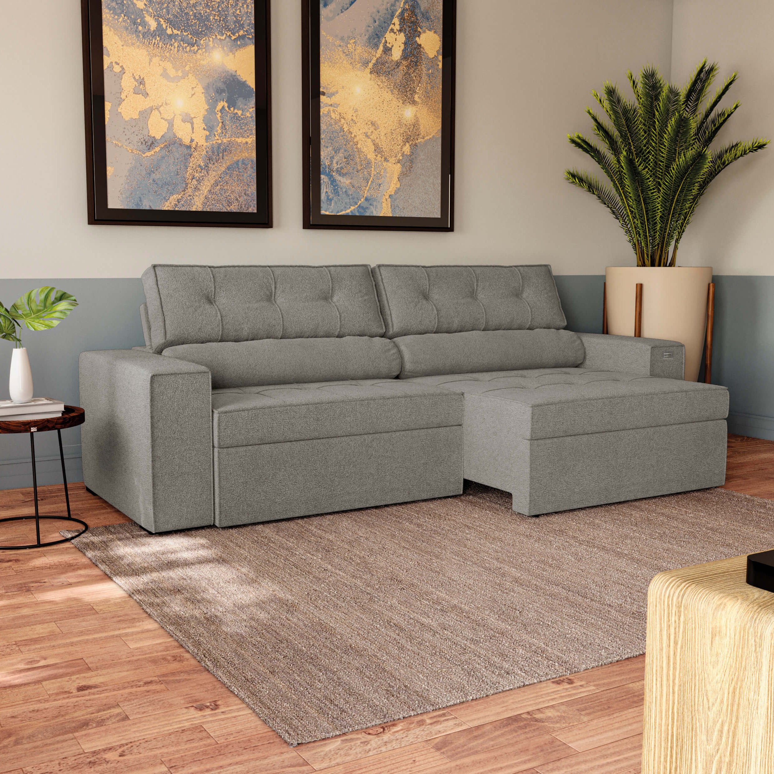 SOFA LANUS ARENA 2.70CM RETRACTIL RECLINABLE