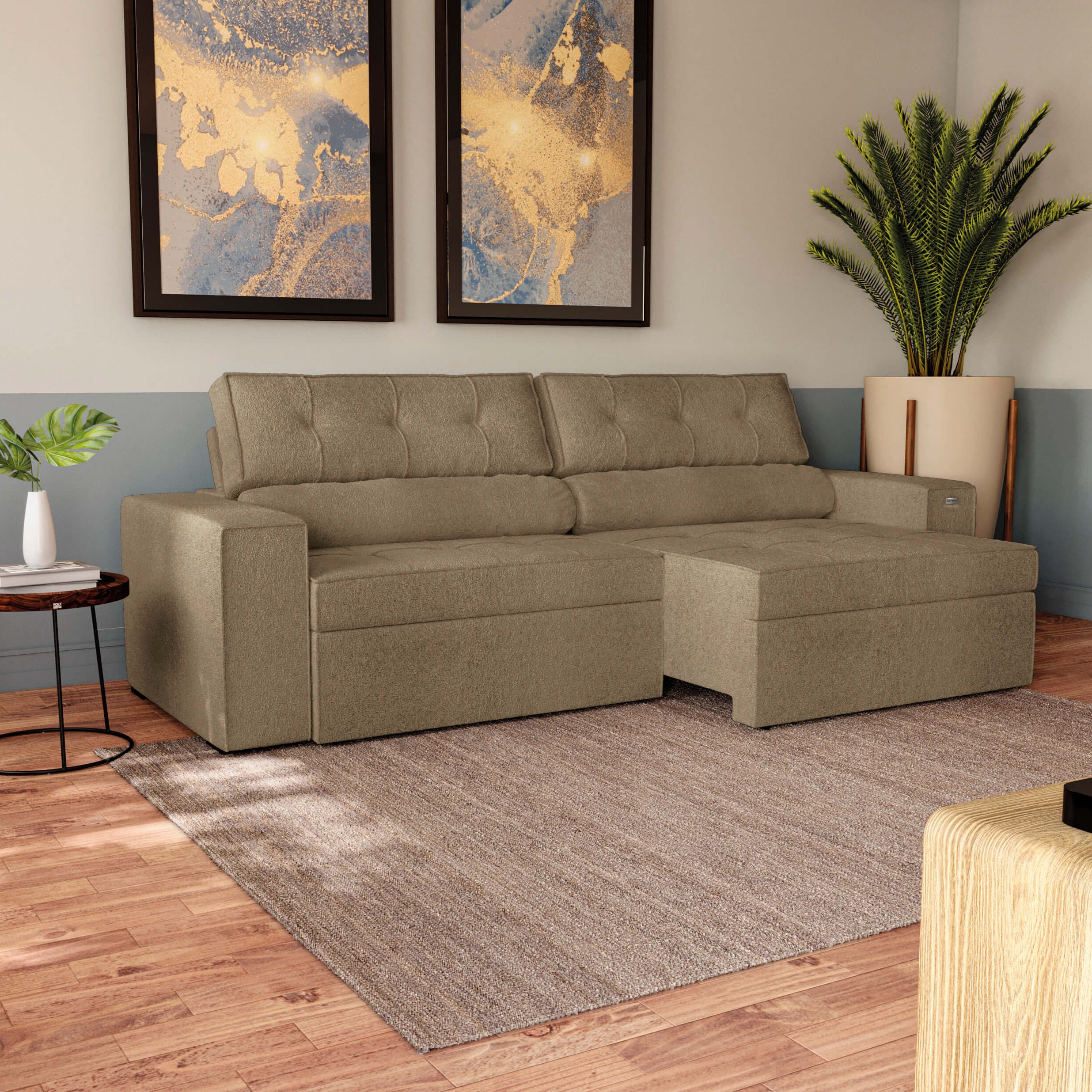 SOFA LANUS ARENA 2.70CM RETRACTIL RECLINABLE